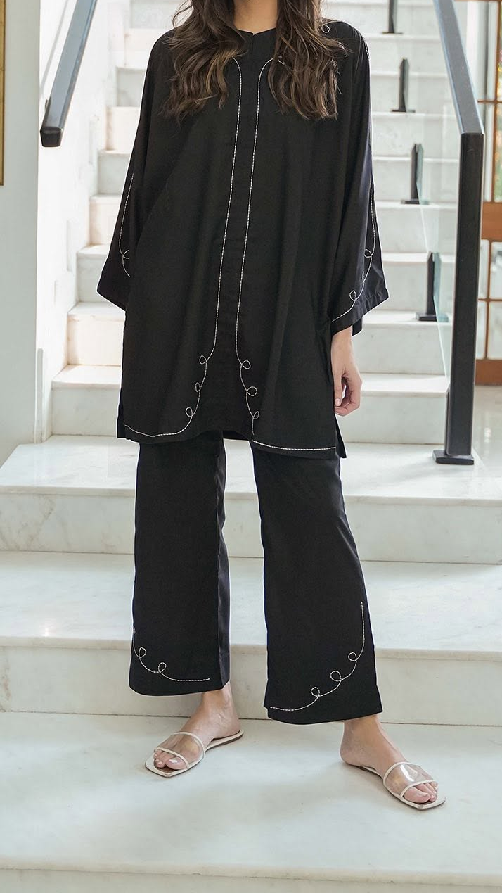 Noir Elegance Italian Cotton Co-ord Set
