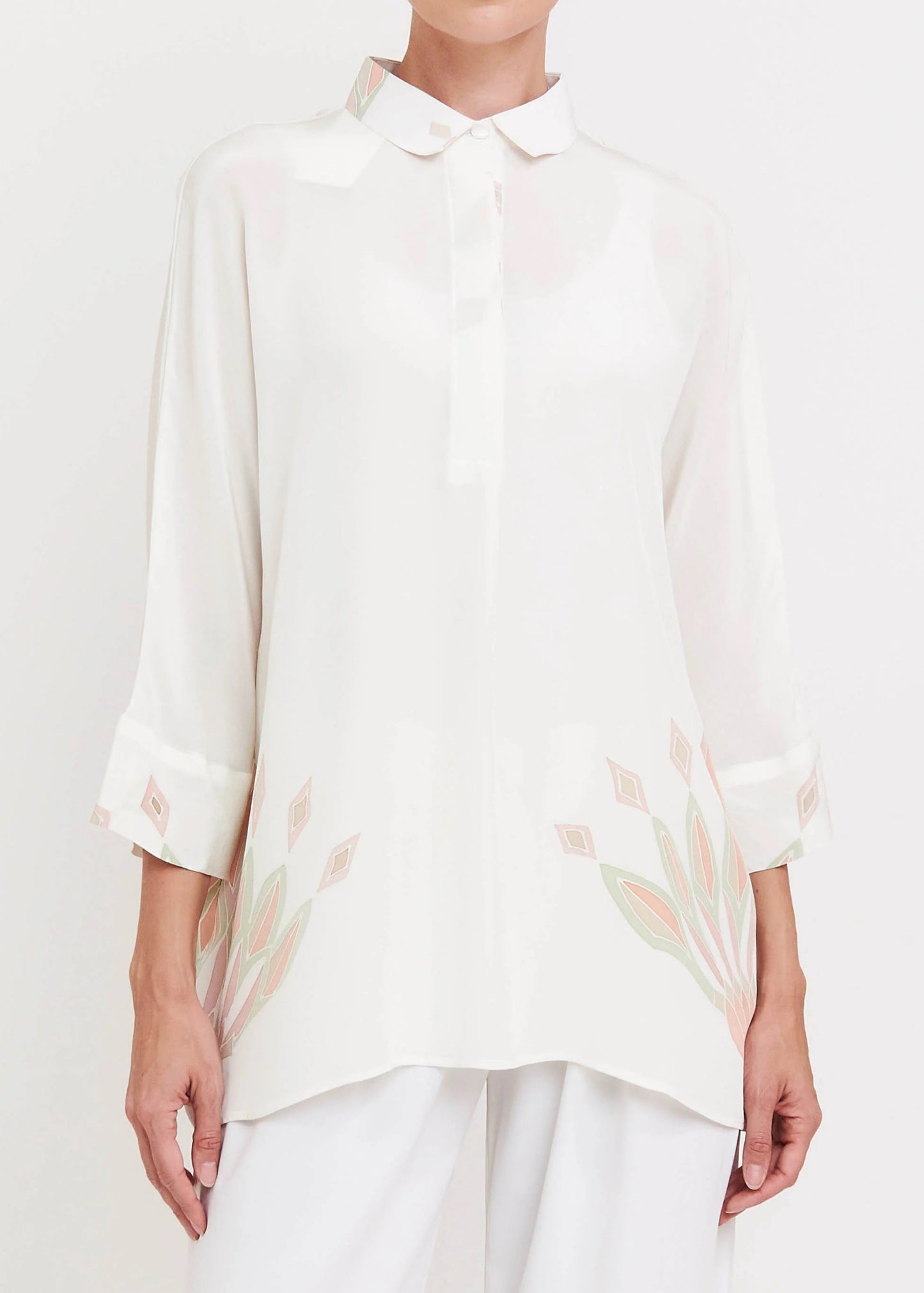 Ivory Grace Roman Silk Blend Top