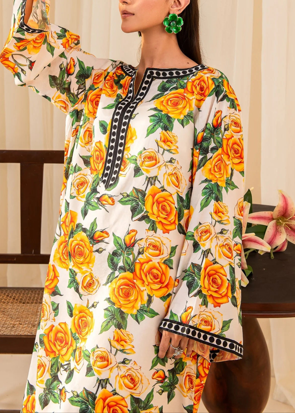 Golden Bloom Kaftan