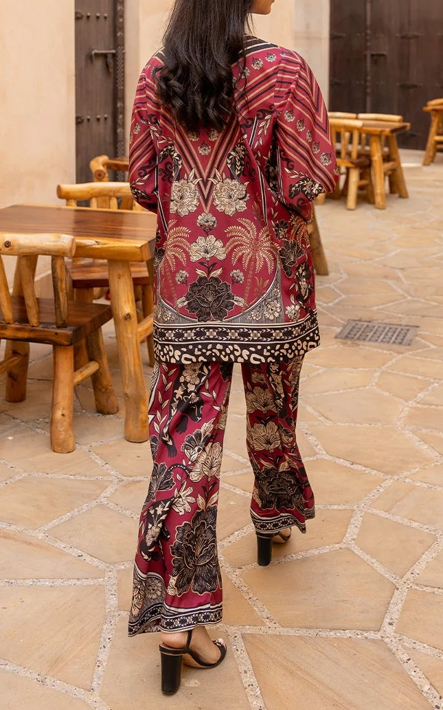 Crimson Luxe Printed Co-ord Set
