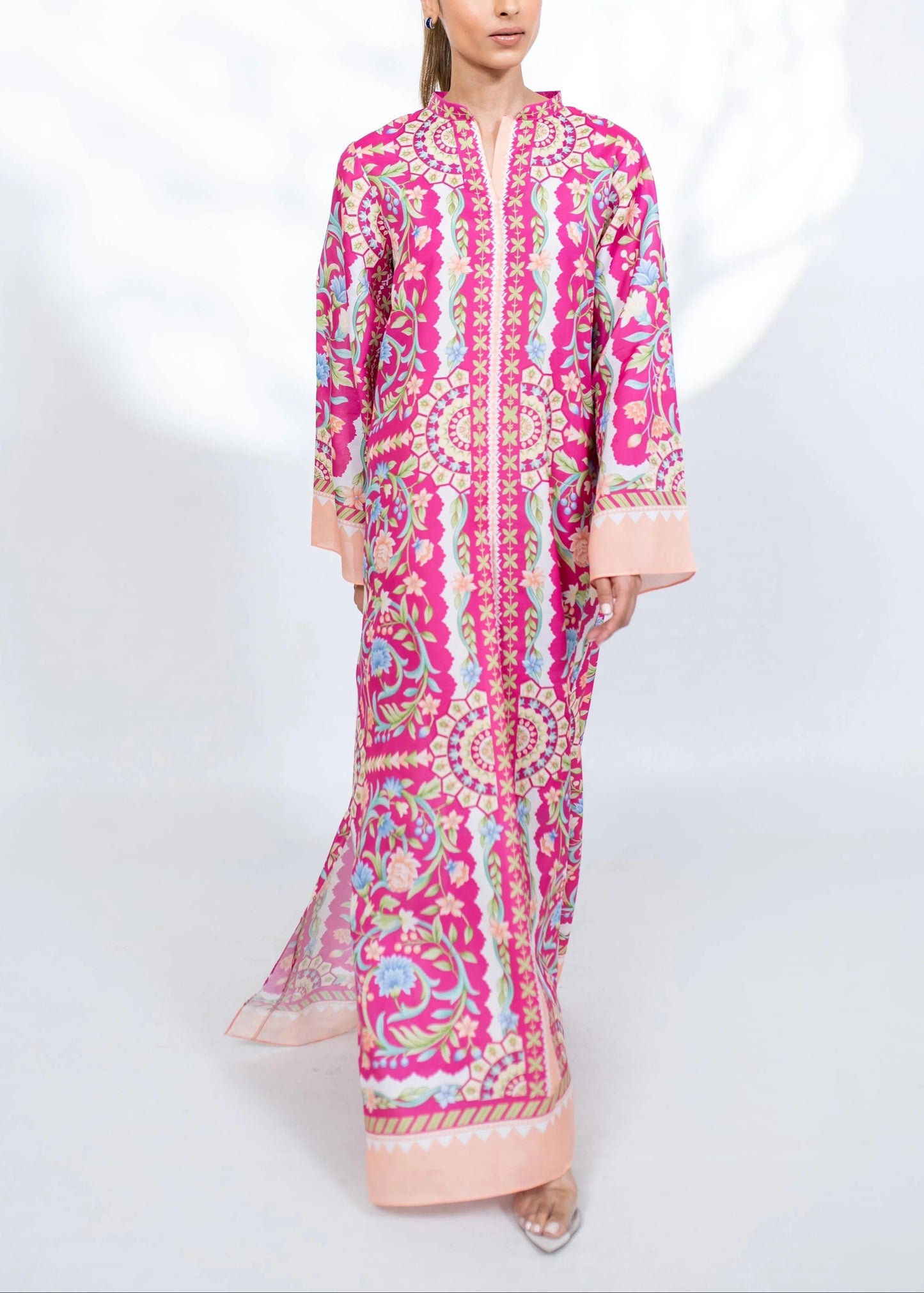 Majestic Bloom silk Kaftan