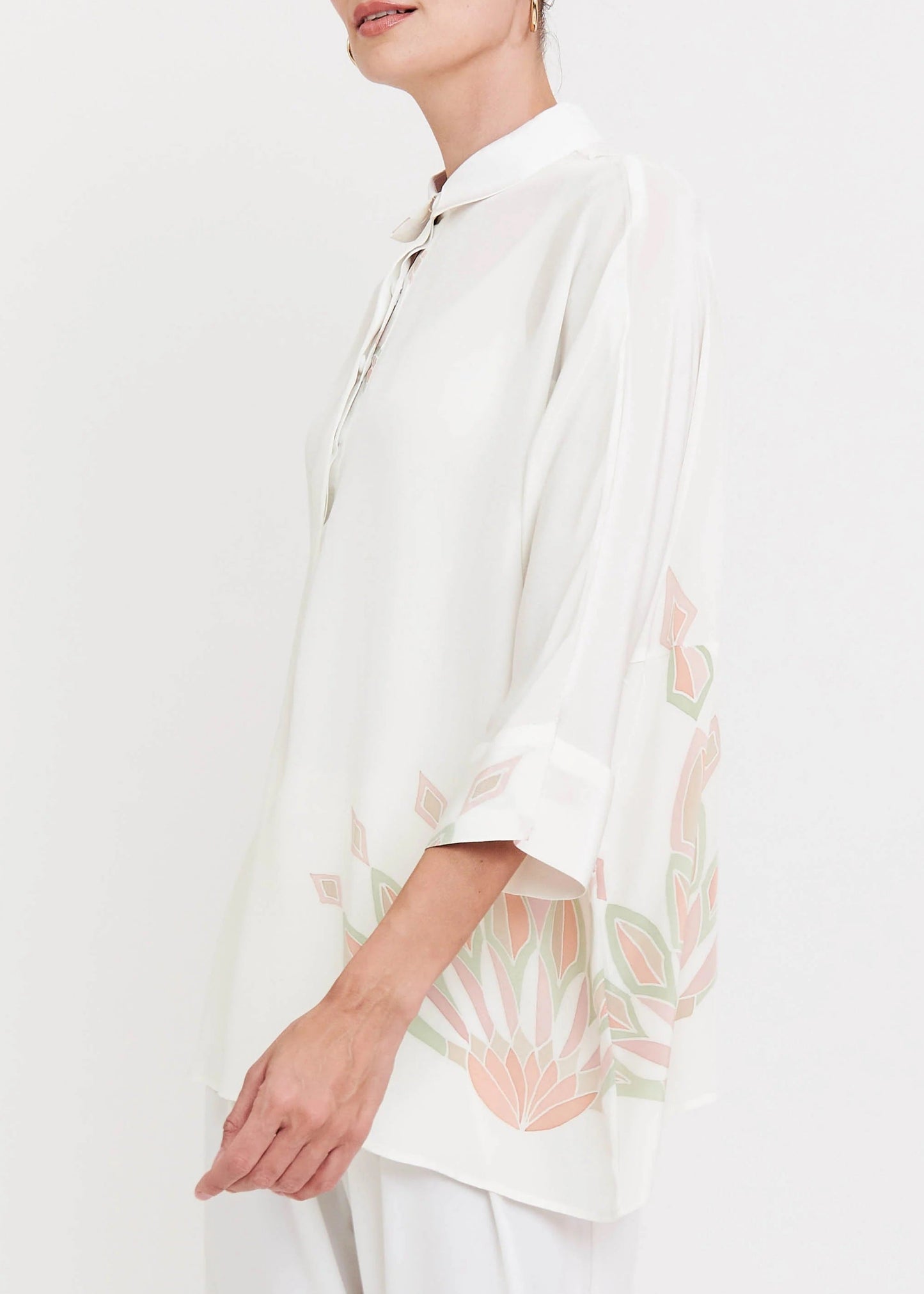 Ivory Grace Roman Silk Blend Top