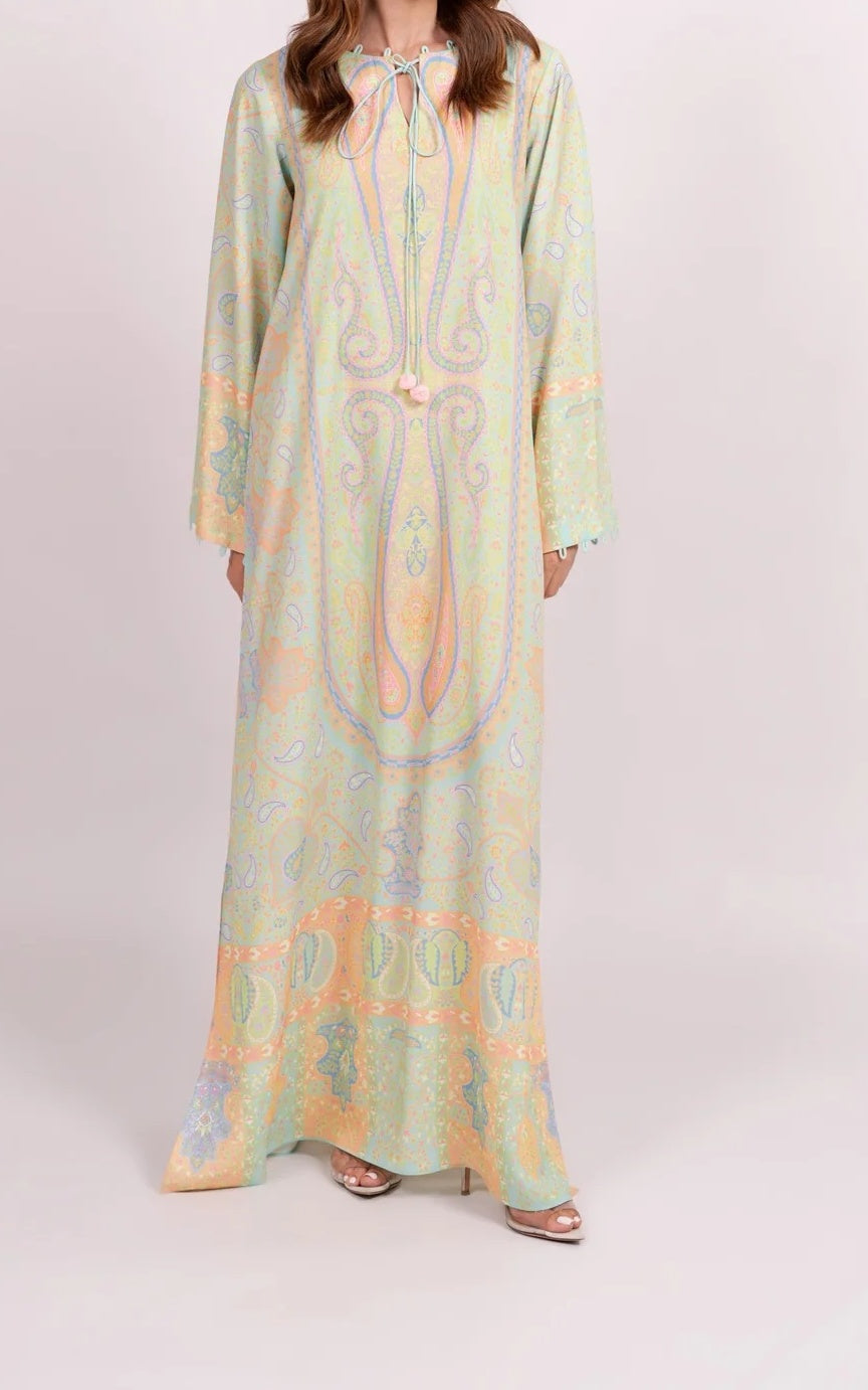 Pastel Paisley Premium Soft Crepe Kaftan