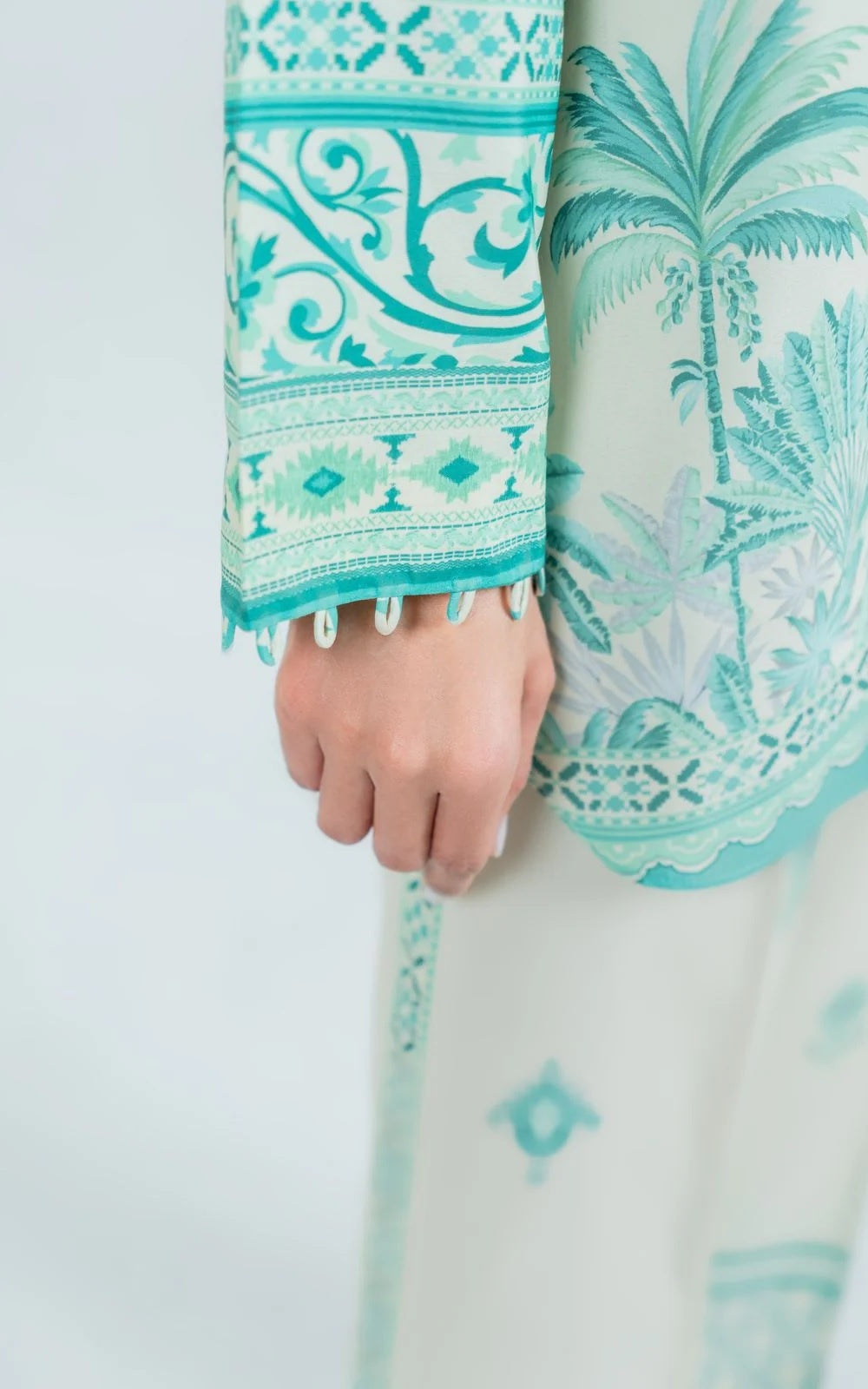 Palm Breeze Cotton Satin Blend Co-Ord Set