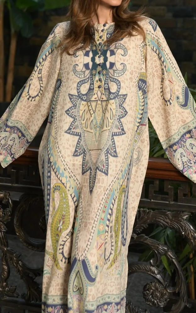 Regal Paisley Soft Premium Crepe Kaftan