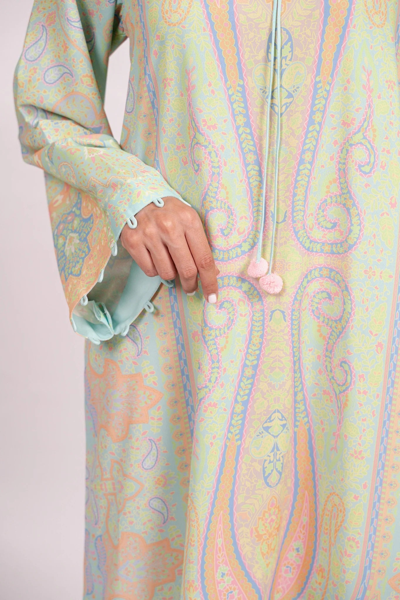 Pastel Paisley Premium Soft Crepe Kaftan