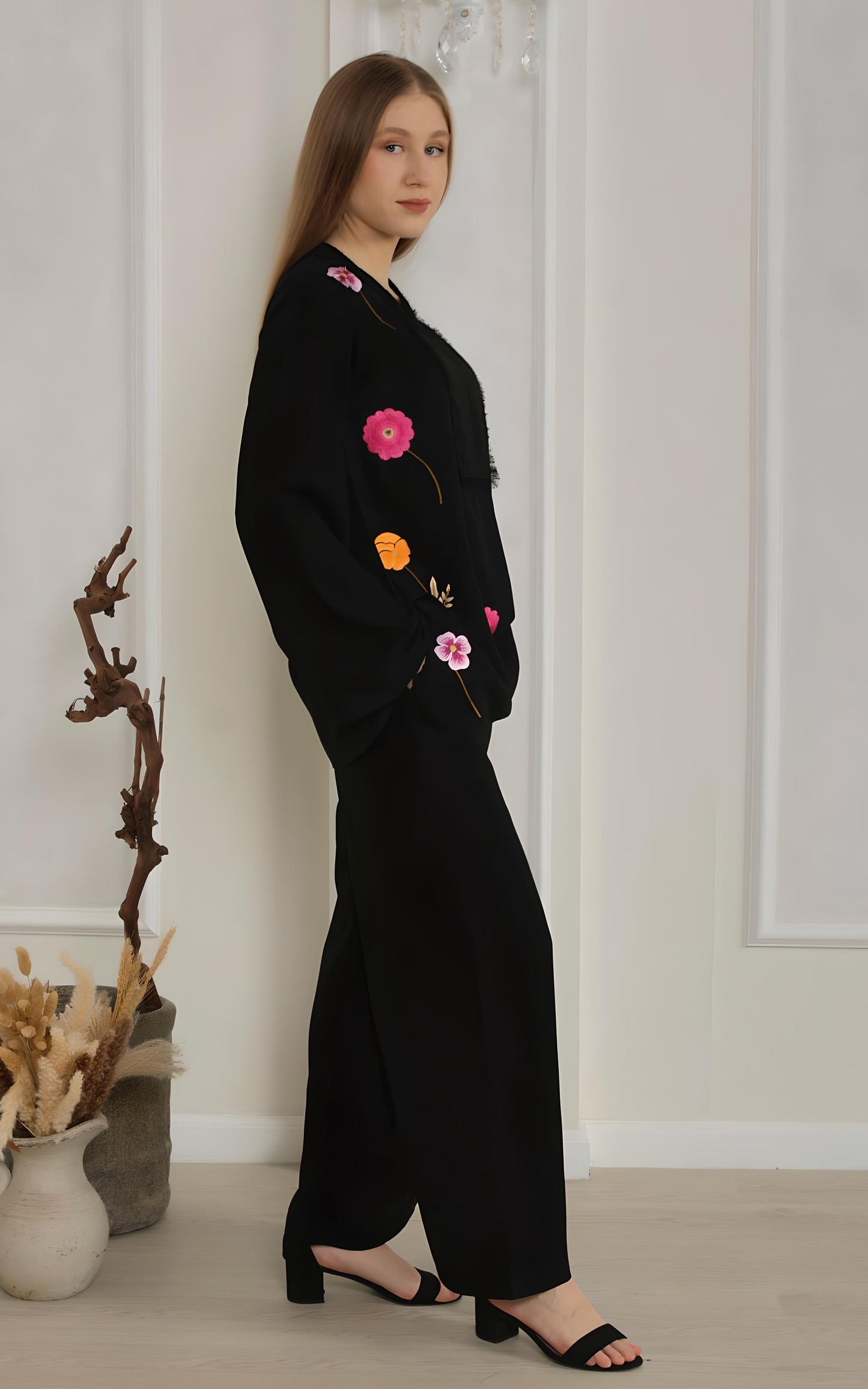 Noir Bloom Embroidered Co-Ord Set