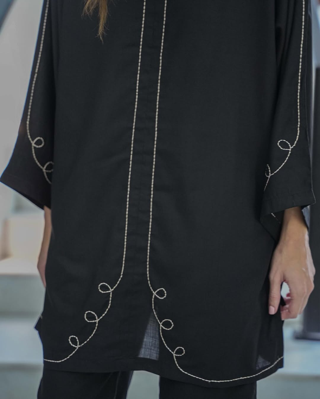 Noir Elegance Italian Cotton Co-ord Set