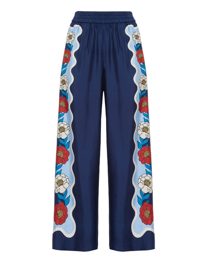 Regal Bloom Roman Silk Blend Kaftan Co-Ord Set
