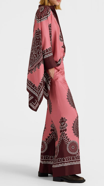 Dusky Rose Roman Silk Blend Co-Ord Set