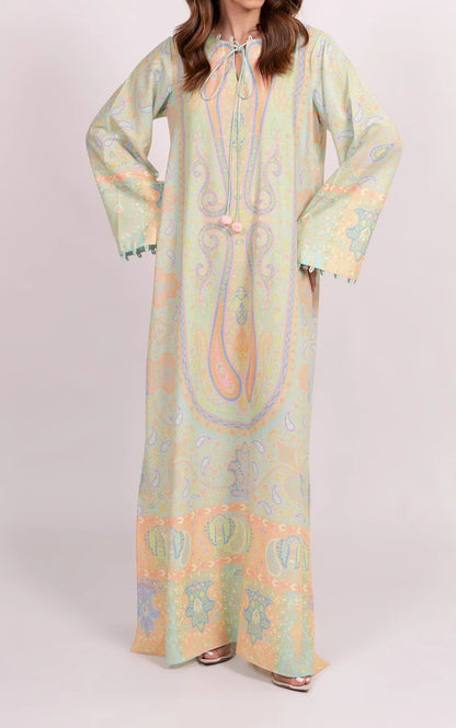 Pastel Paisley Premium Soft Crepe Kaftan