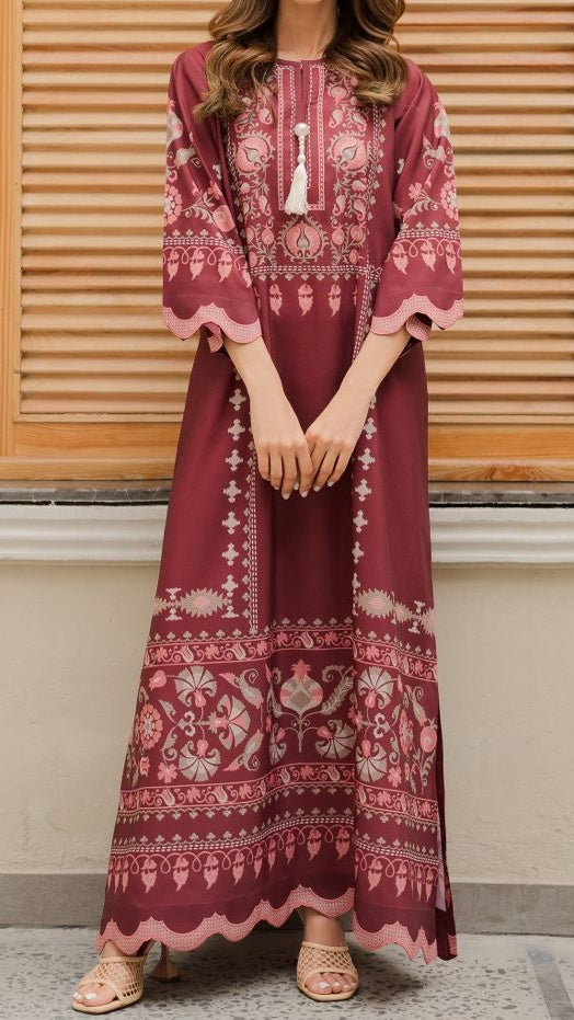 Ruby Heritage Cutwork Kaftan