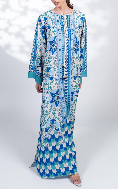 Sapphire Bloom Kaftan