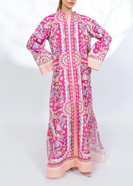 Majestic Bloom silk Kaftan