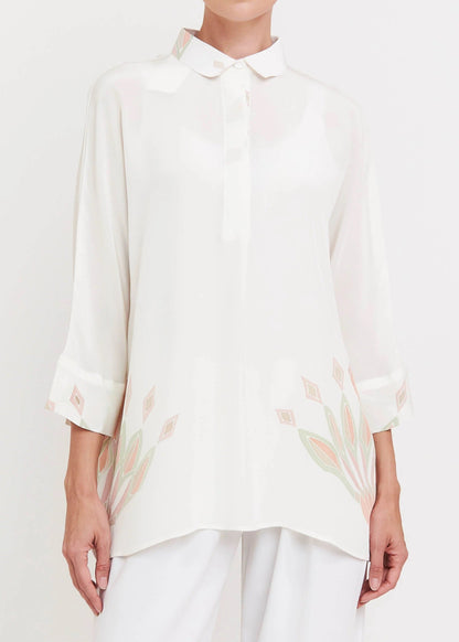 Ivory Grace Roman Silk Blend Top