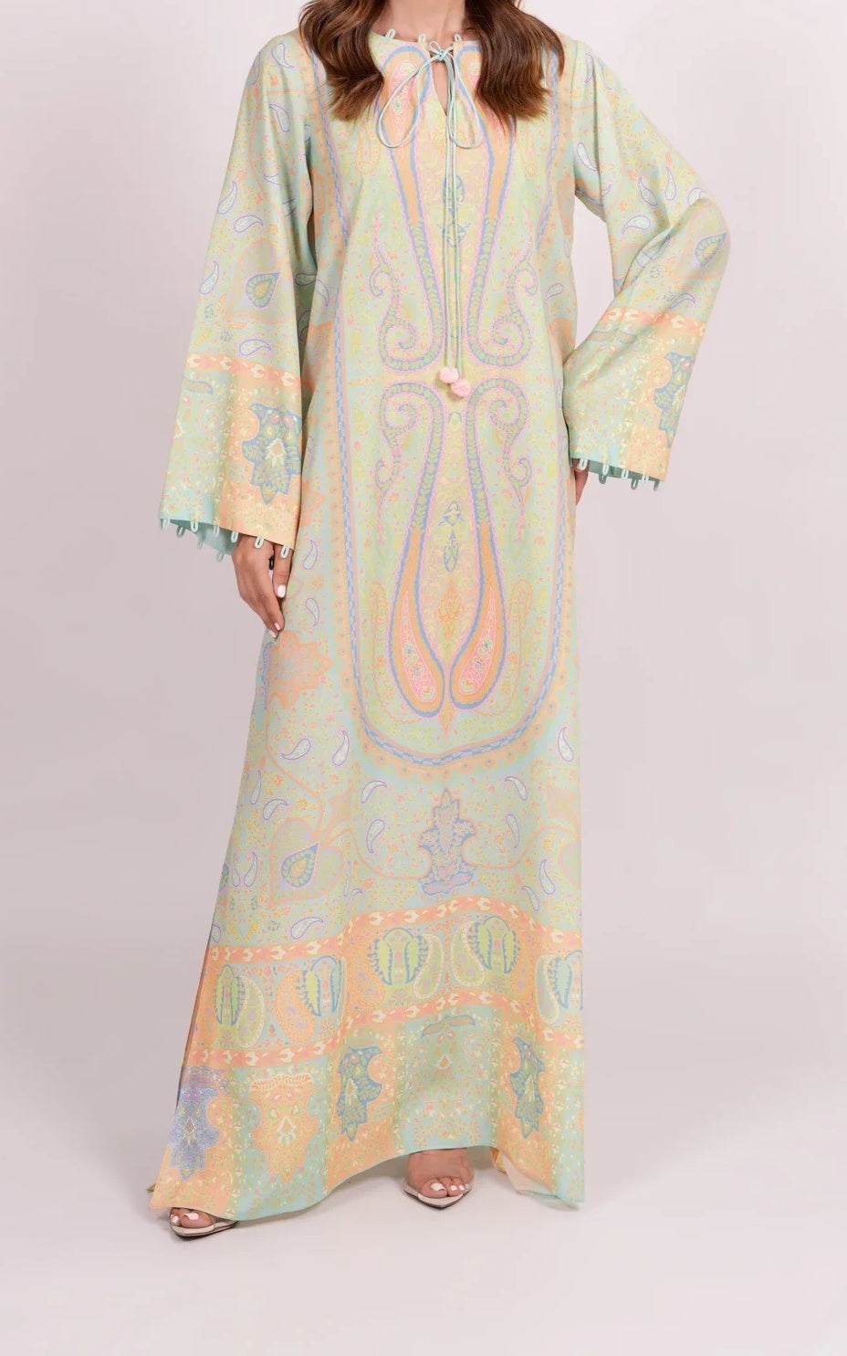 Pastel Paisley Premium Soft Crepe Kaftan
