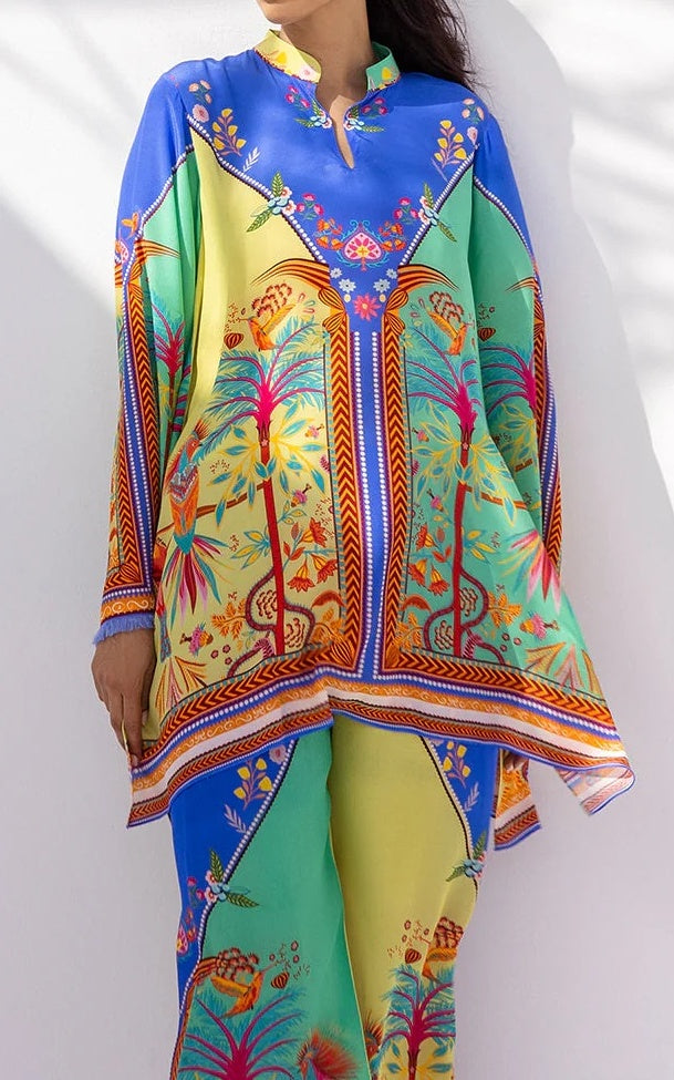 Tropical Paradise Median Silk Crepe Co-Ord Set
