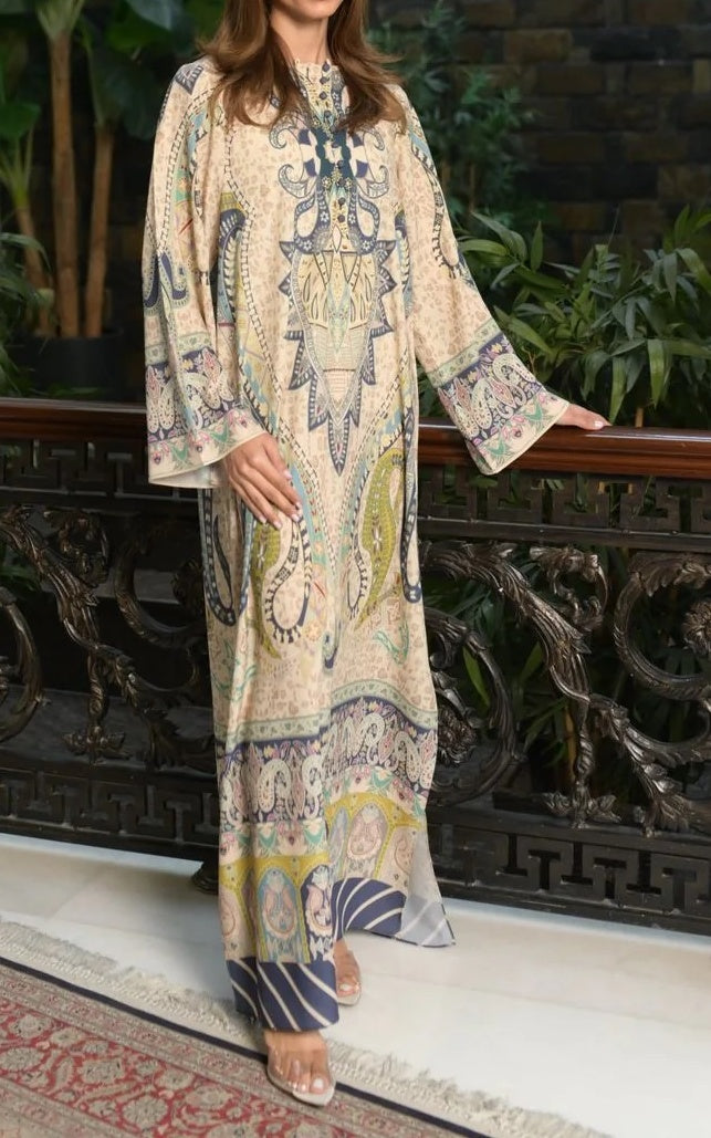 Regal Paisley Soft Premium Crepe Kaftan