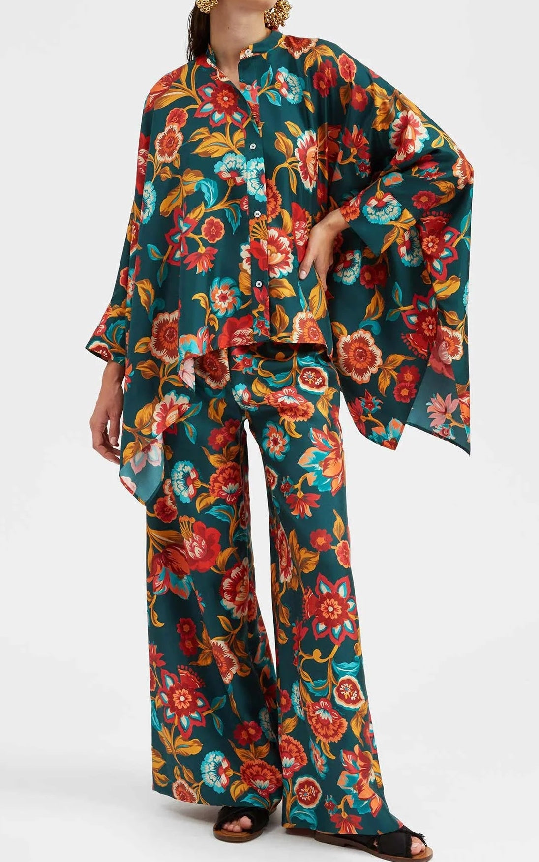 Floral Co-ord Set in Roman Silk Blend