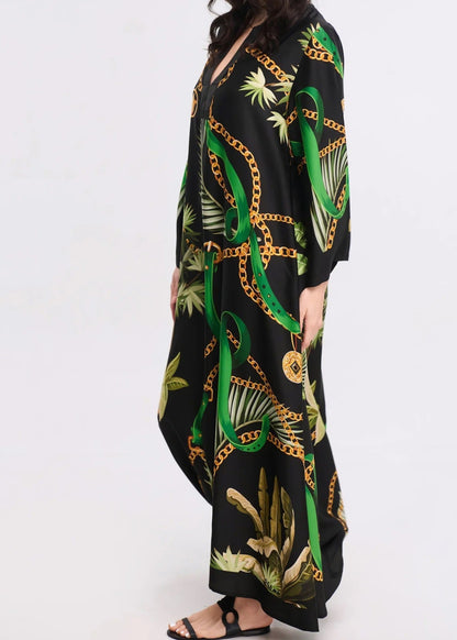 Regal Charm Silk Kaftan