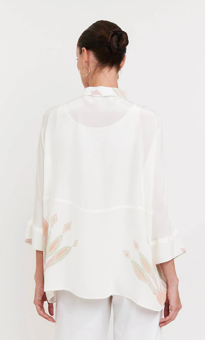 Ivory Grace Roman Silk Blend Top