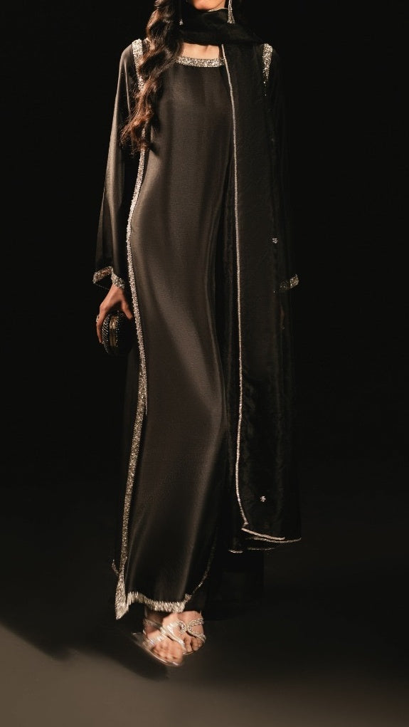 Moonlit Black Sheesha Silk Set