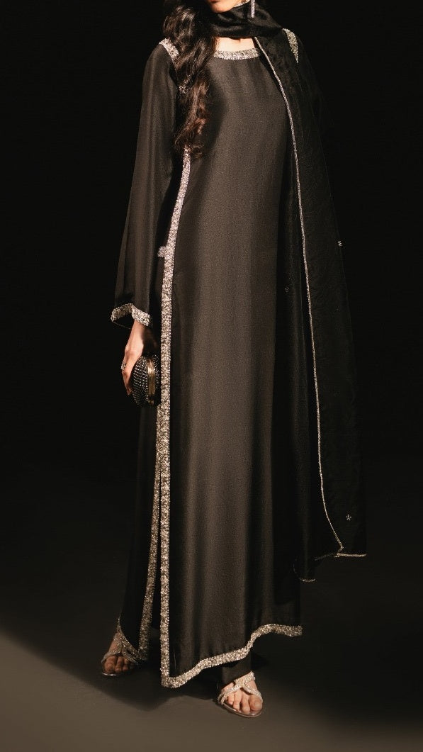 Moonlit Black Sheesha Silk Set