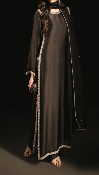 Moonlit Black Sheesha Silk Set