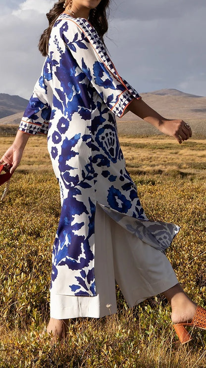Cobalt Bloom Matty Kaftan Set