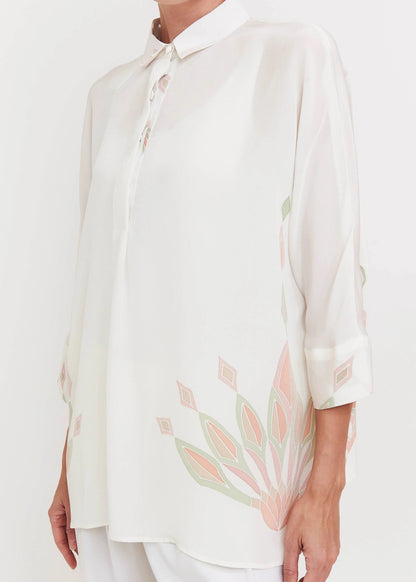 Ivory Grace Roman Silk Blend Top