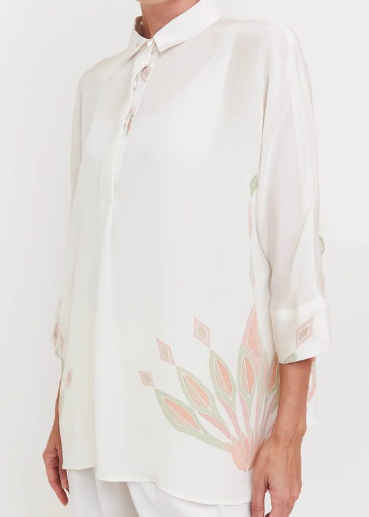 Ivory Grace Roman Silk Blend Top