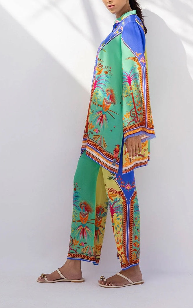 Tropical Paradise Median Silk Crepe Co-Ord Set