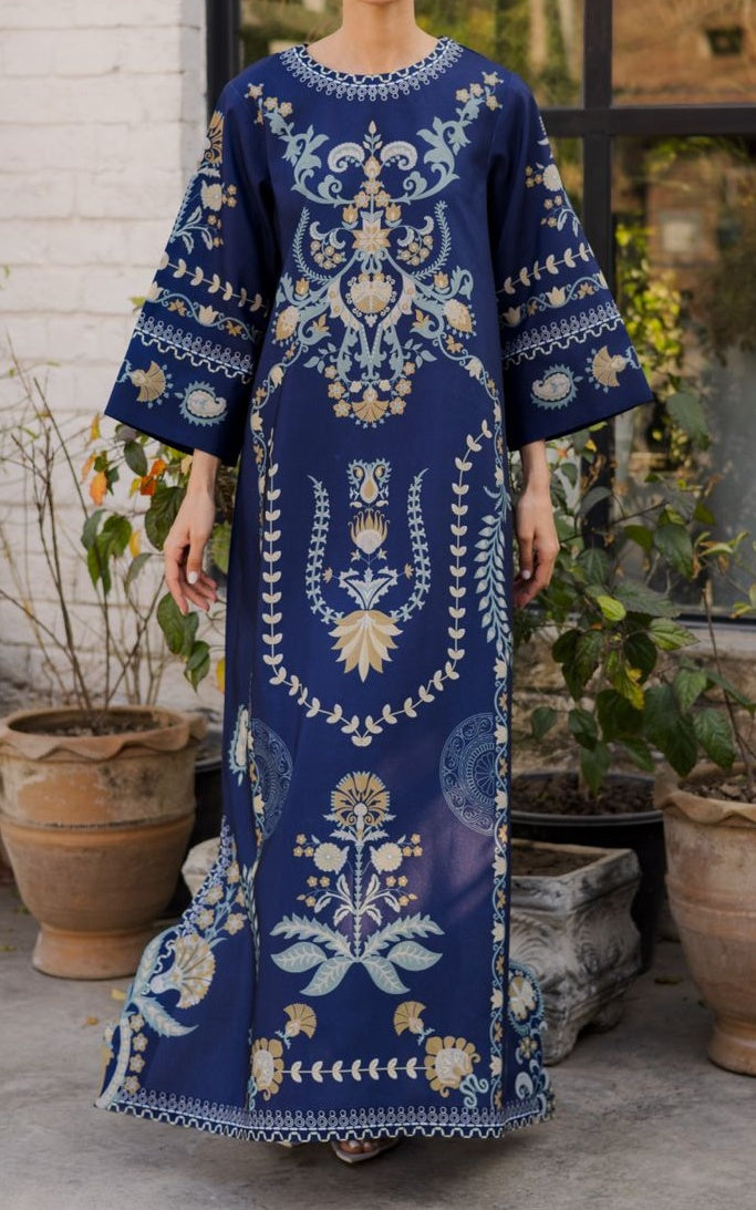 Navy Blue Premium Ornamental Kaftan
