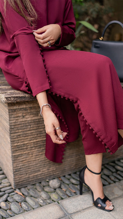 Timeless Berry Crepe Kaftan