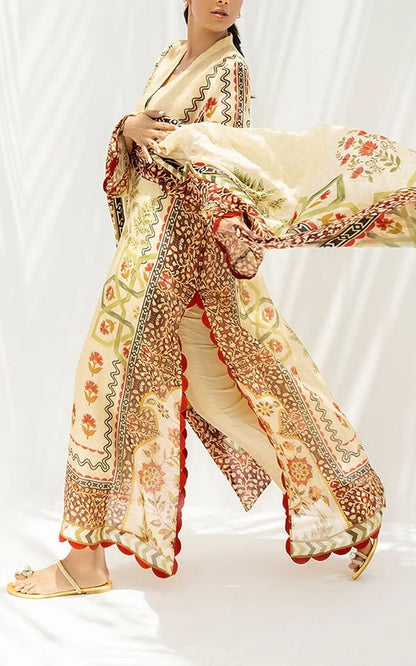 Saffron Meadow Luxe Georgette 3pc Set (Top + Pant + Scarf)