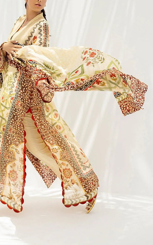 Saffron Meadow Luxe Georgette 3pc Set (Top + Pant + Scarf)