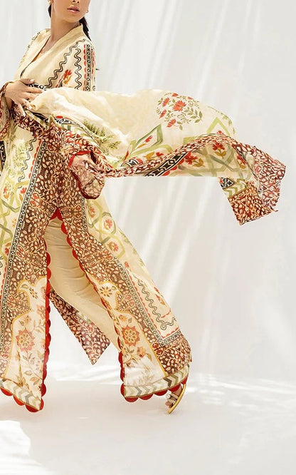 Saffron Meadow Luxe Georgette 3pc Set (Top + Pant + Scarf)