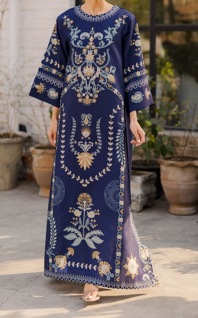 Navy Blue Premium Ornamental Kaftan