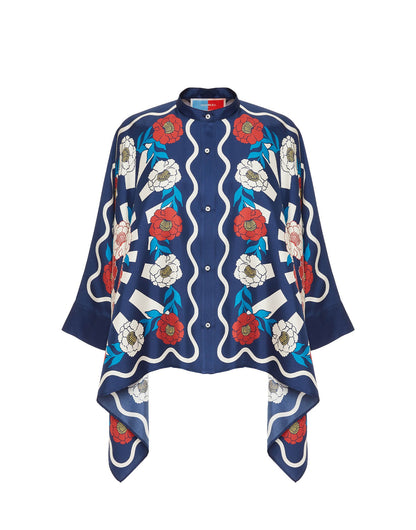 Regal Bloom Roman Silk Blend Kaftan Co-Ord Set