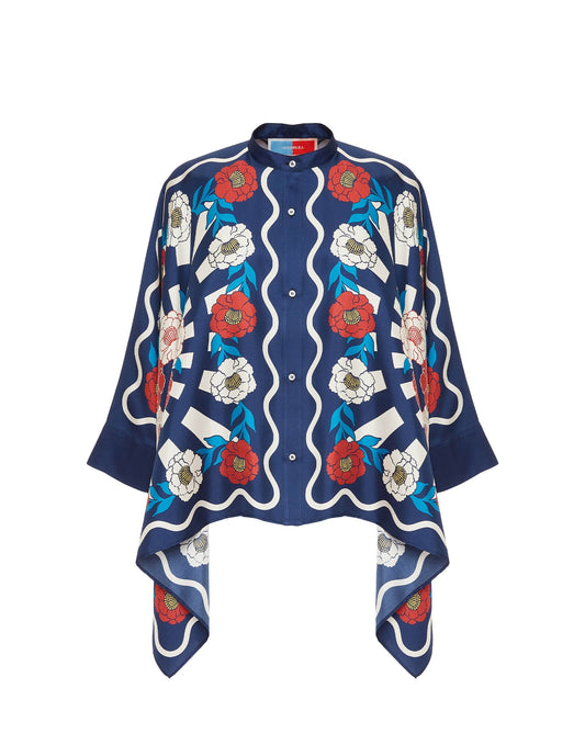 Regal Bloom Roman Silk Blend Kaftan Co-Ord Set
