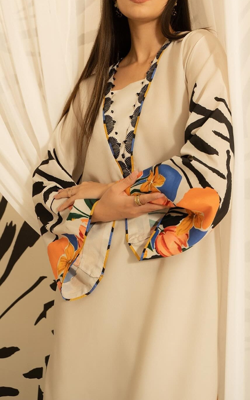 Tulip Noir Premium Crepe Co-Ord Set with Chiffon Scarf