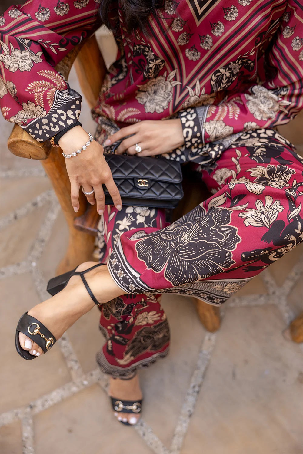 Crimson Luxe Printed Co-ord Set