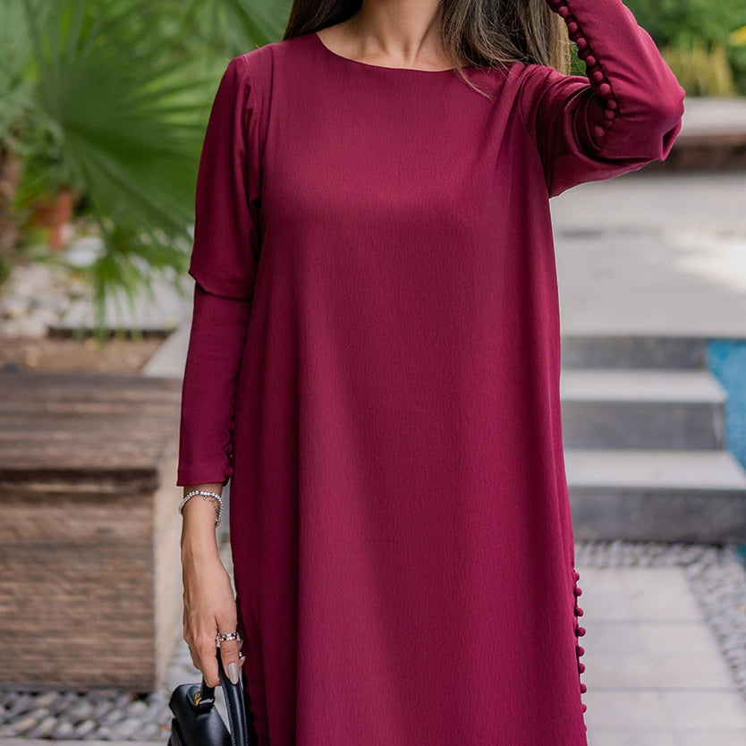 Timeless Berry Crepe Kaftan