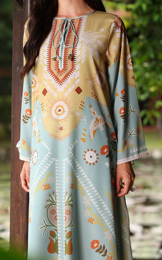 Pastel Meadow Swiss Cotton Kaftan Set