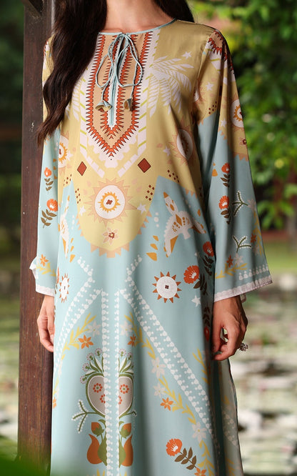 Pastel Meadow Swiss Cotton Kaftan Set