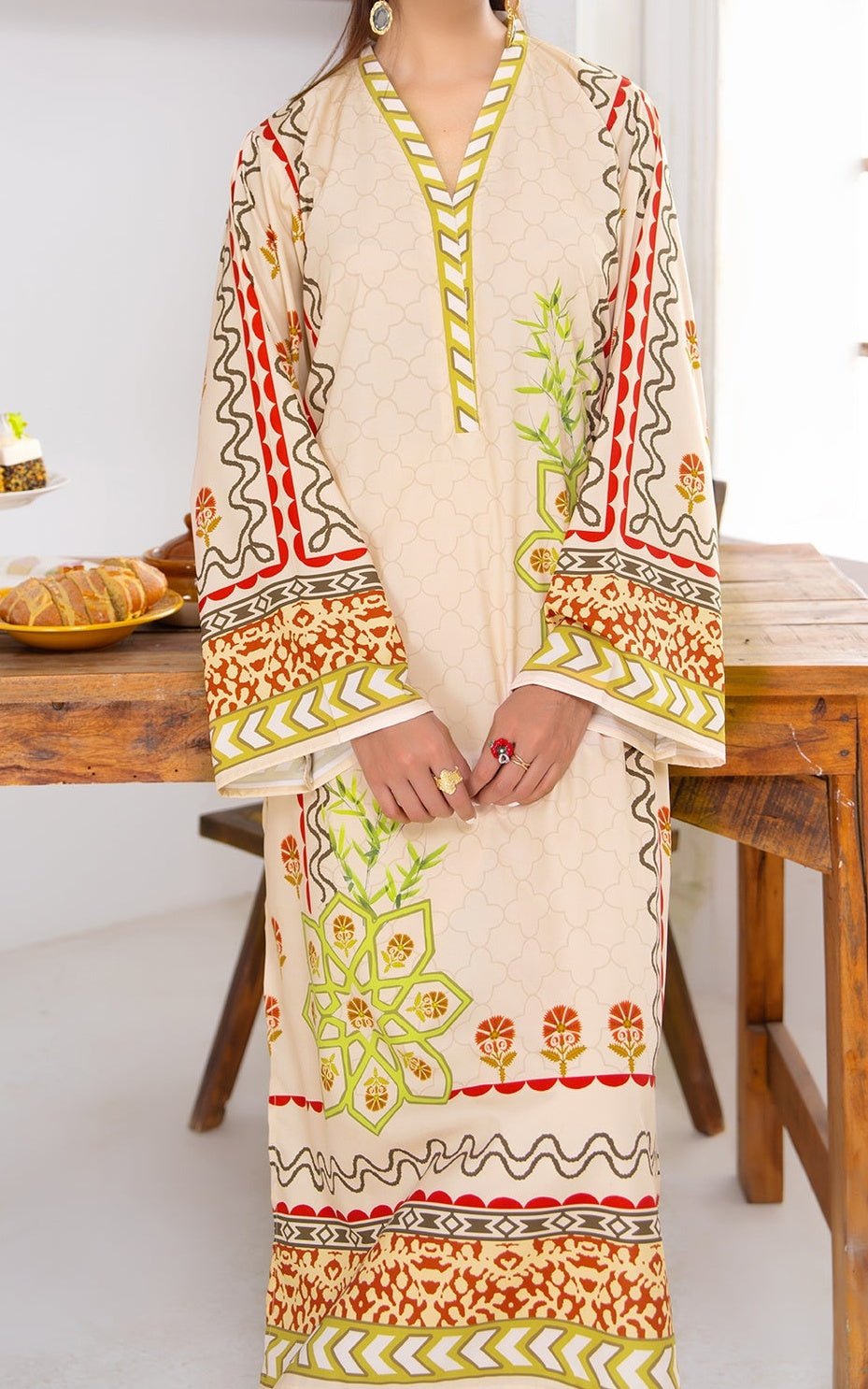 Golden Oasis Swiss Cotton Kaftan Set