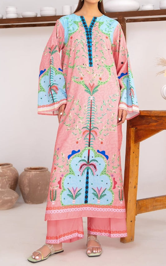 Pink Oasis Swiss Cotton Kaftan Set