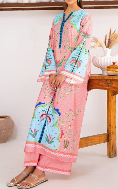 Pink Oasis Swiss Cotton Kaftan Set