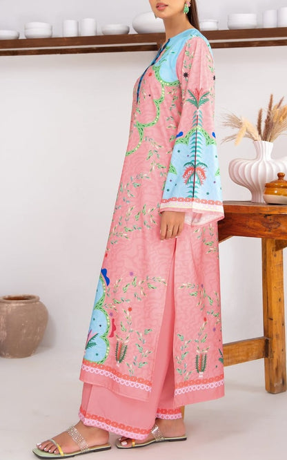 Pink Oasis Swiss Cotton Kaftan Set