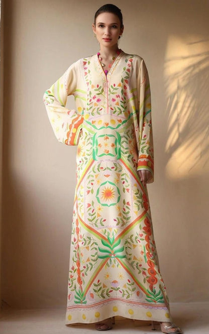 Blooming Grace – Soft Crepe Resham Tassel Dress
